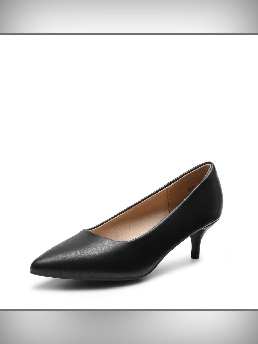 Classic Pointed-Toe Black Kitten Heel Pump